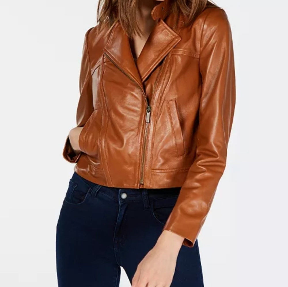 Michael Kors Core of Kors Leather Moto Jacket